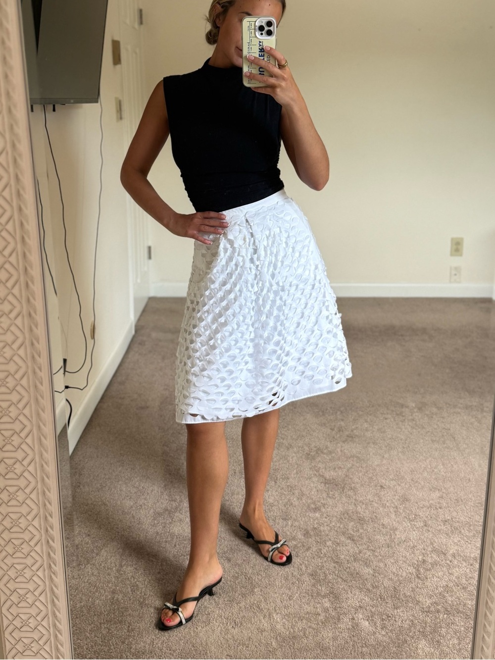 Jcrew funky eyelet cutout white skirt size 2p